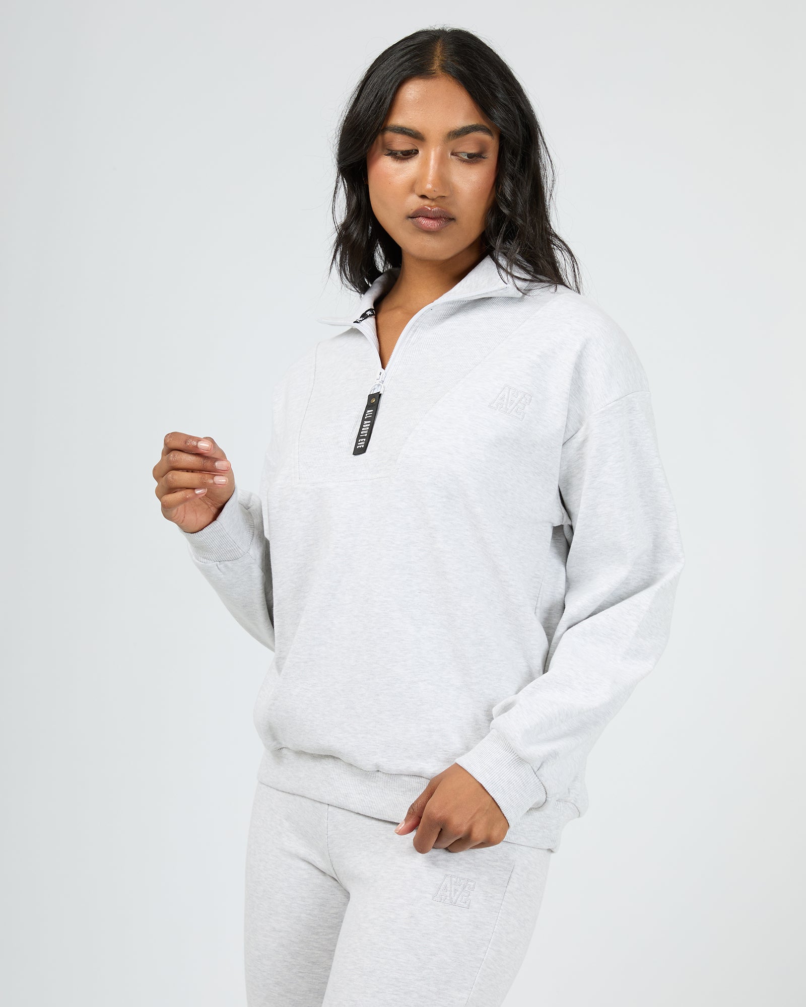 Balance 1/4 Zip Snow Marle – All About Eve Clothing