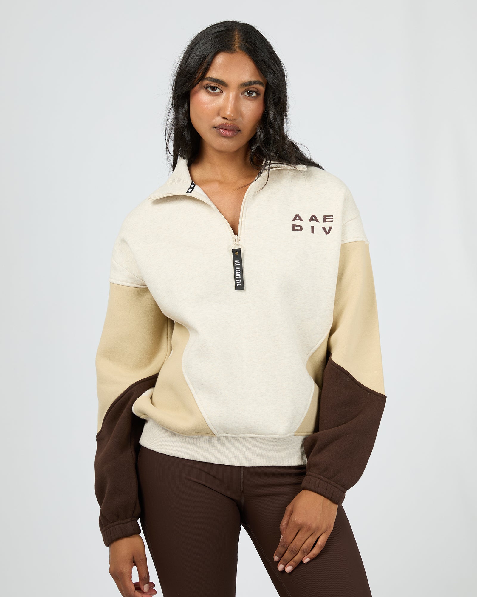Savannah Panel 1/4 Zip Oat – All About Eve Clothing