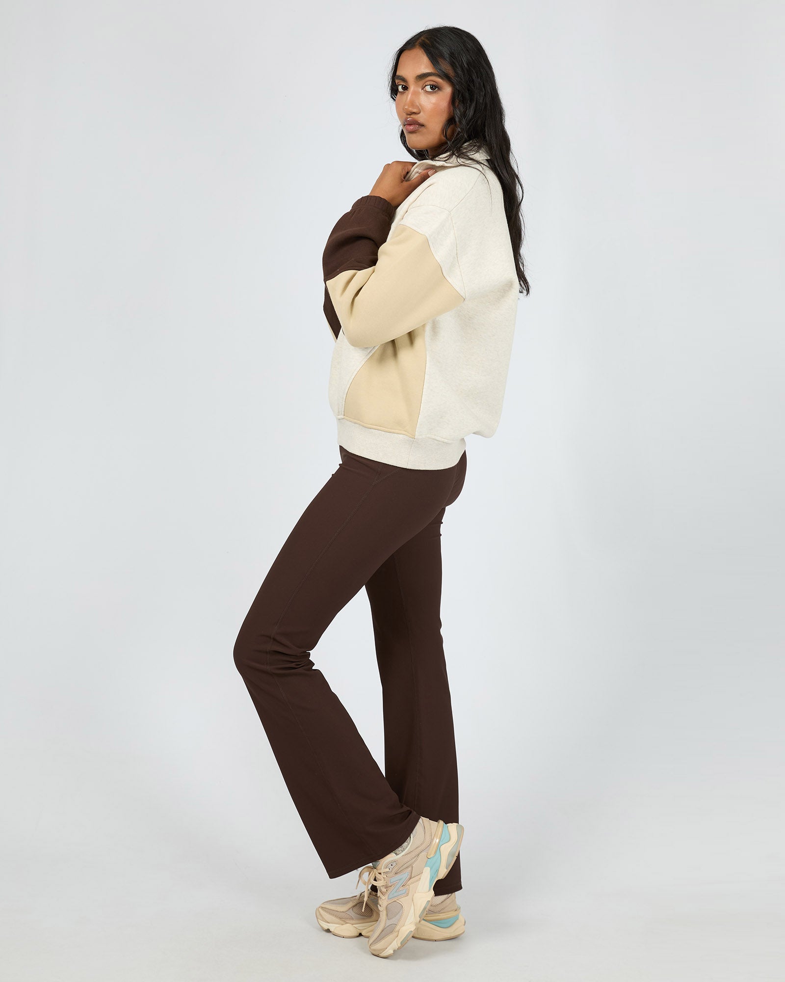 Savannah Panel 1/4 Zip Oat – All About Eve Clothing