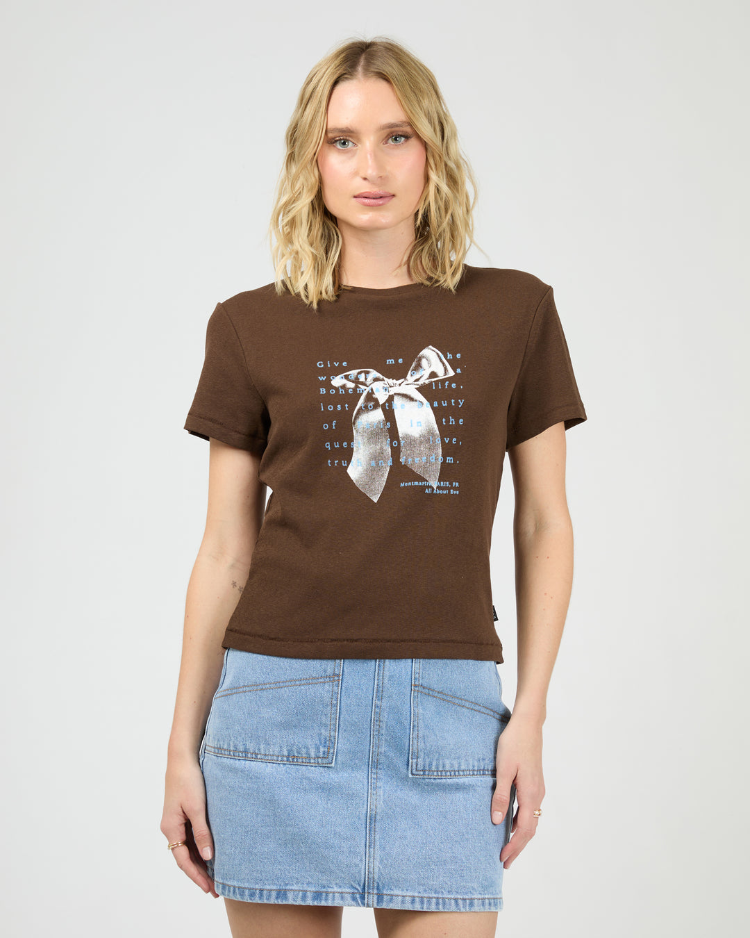 Clover Baby Tee Brown