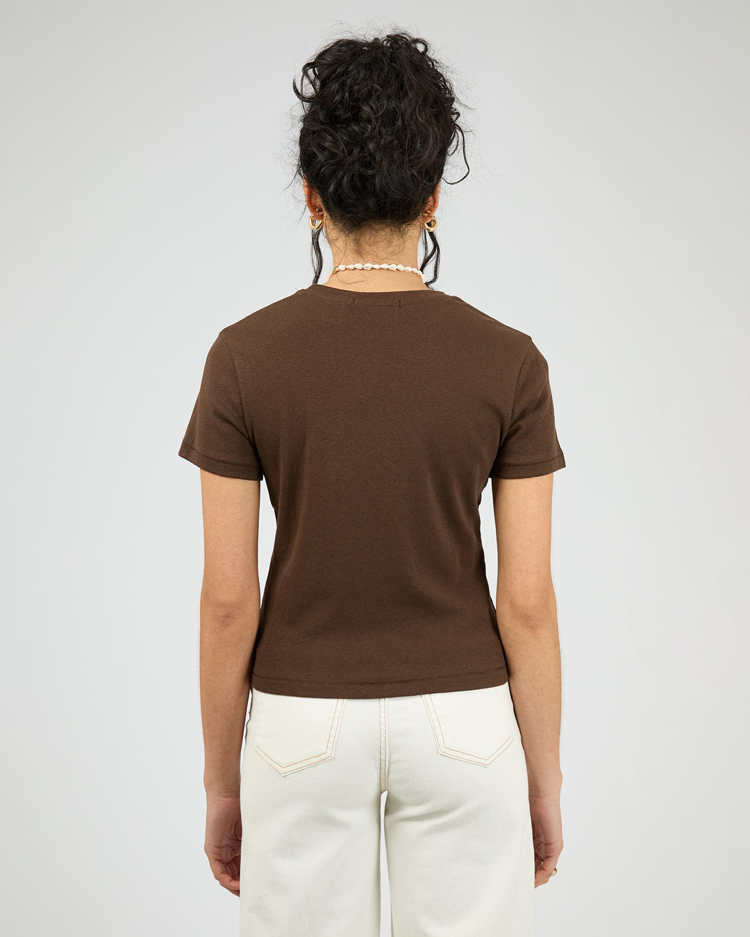 Clover Baby Tee Brown