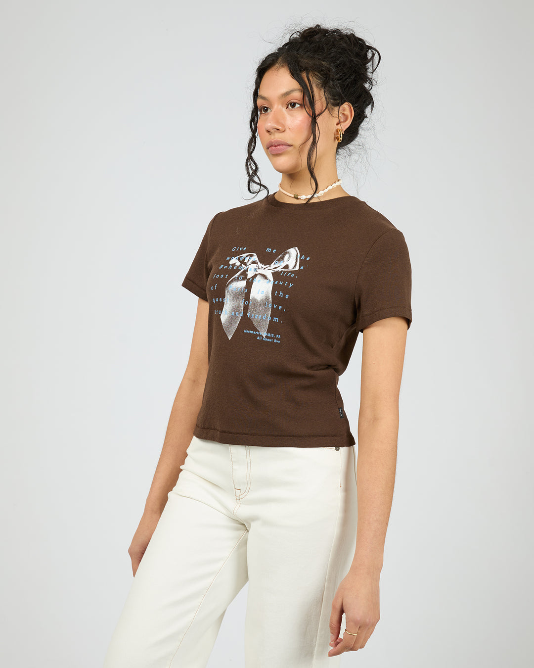 Clover Baby Tee Brown