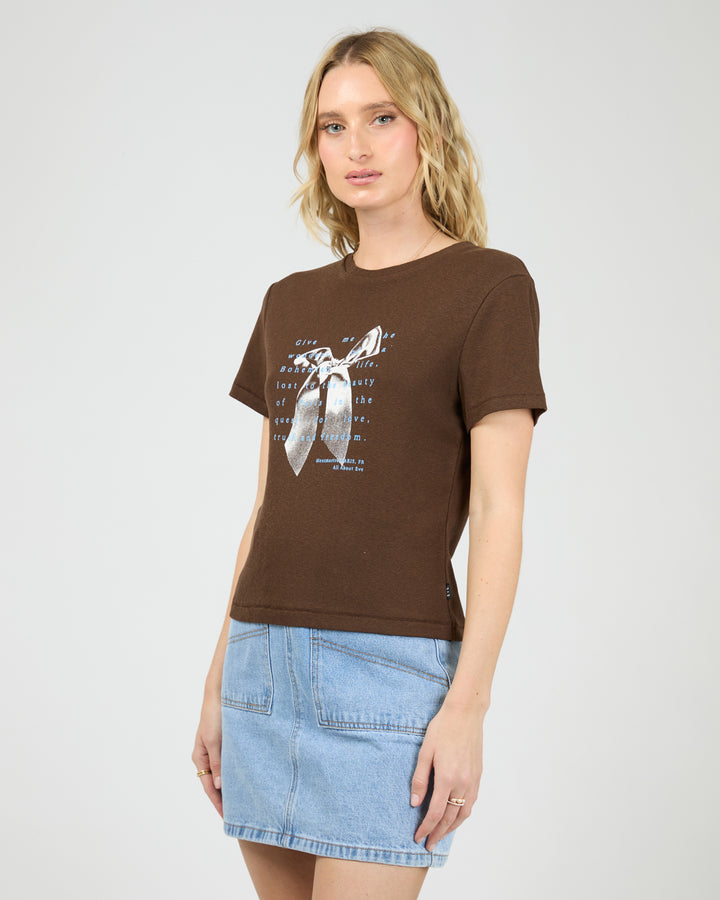 Clover Baby Tee Brown