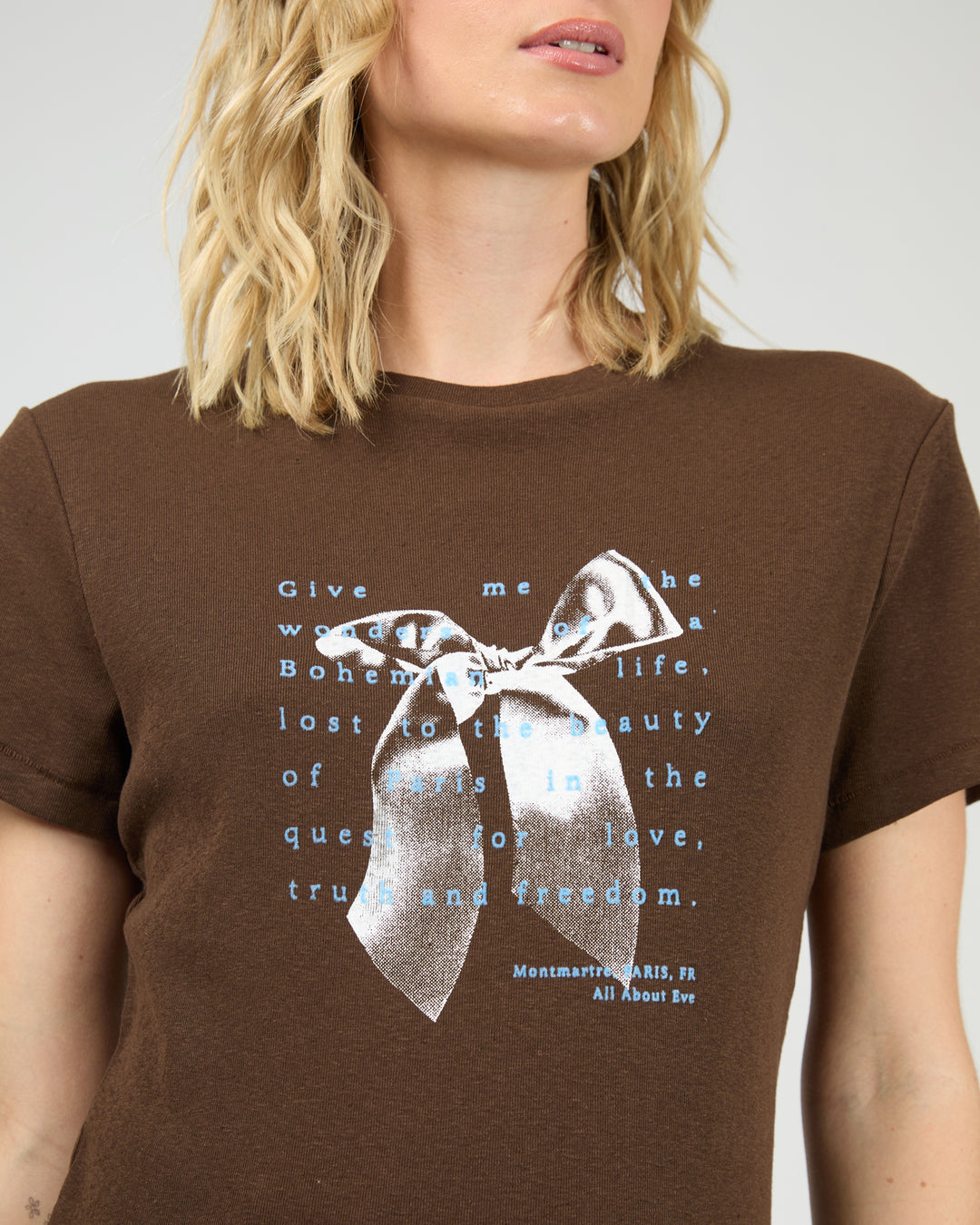 Clover Baby Tee Brown