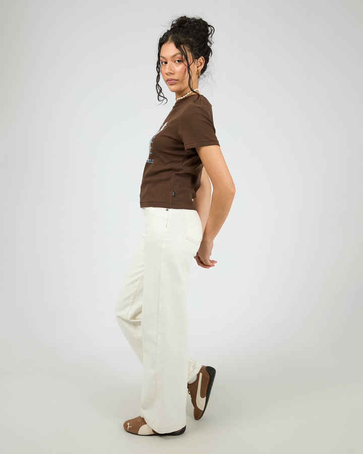 Clover Baby Tee Brown