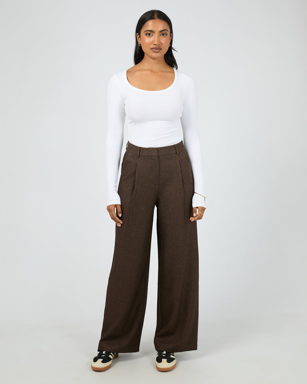 Romy Wide Leg Pant Brown