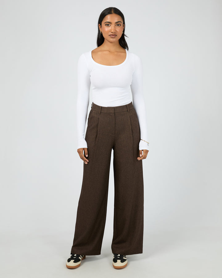 Romy Wide Leg Pant Brown