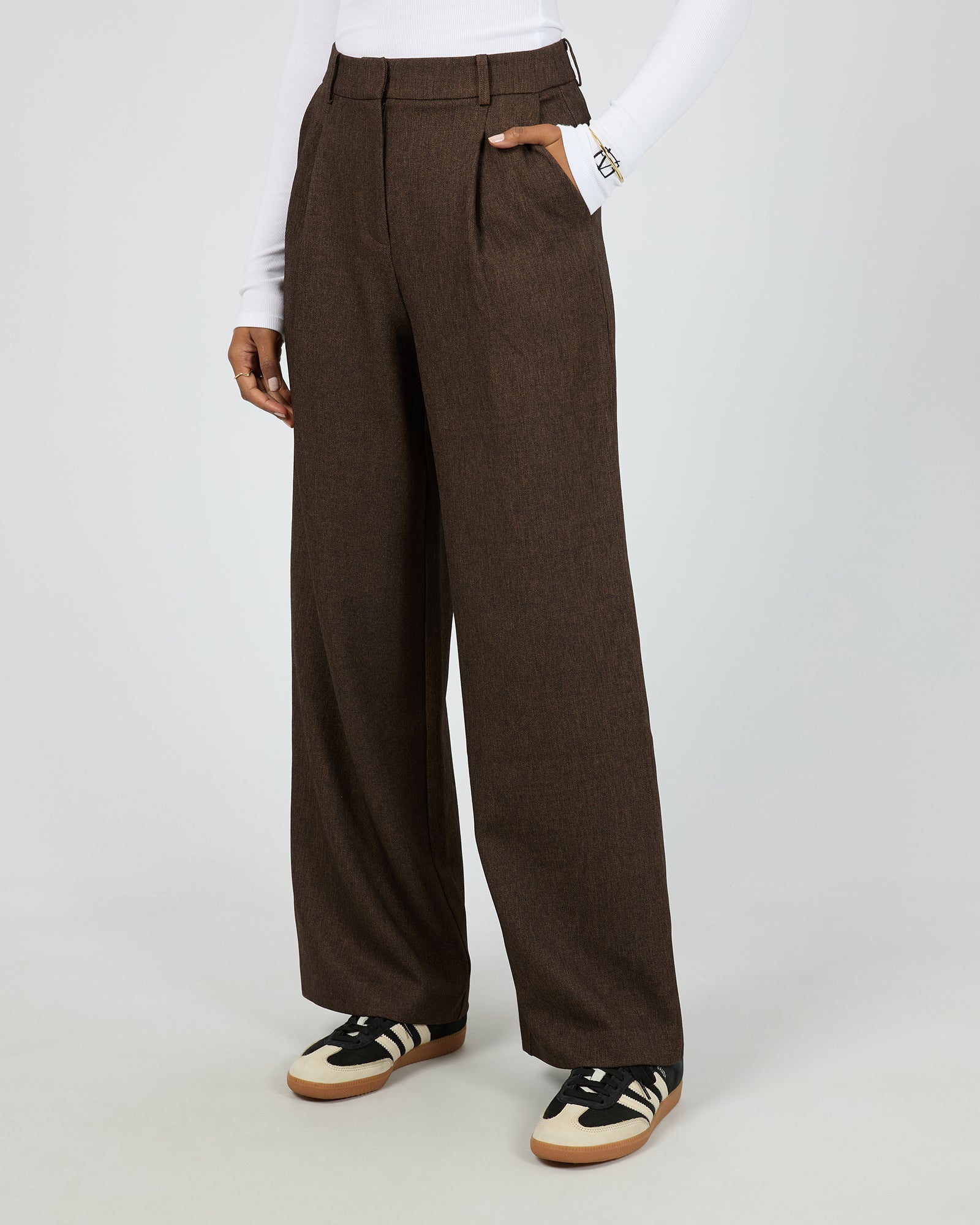 Romy Wide Leg Pant Brown – All About Eve Clothing