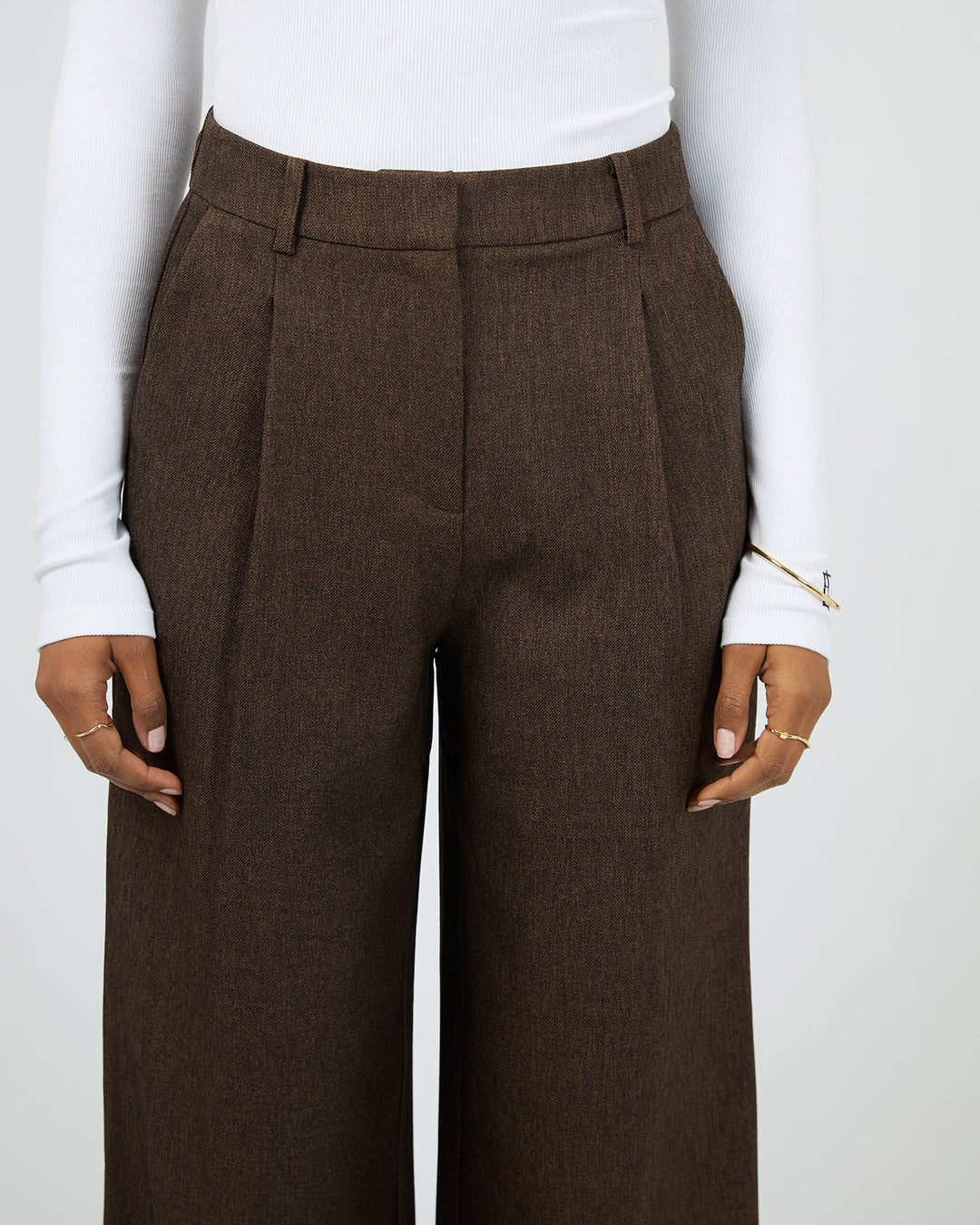 Romy Wide Leg Pant Brown