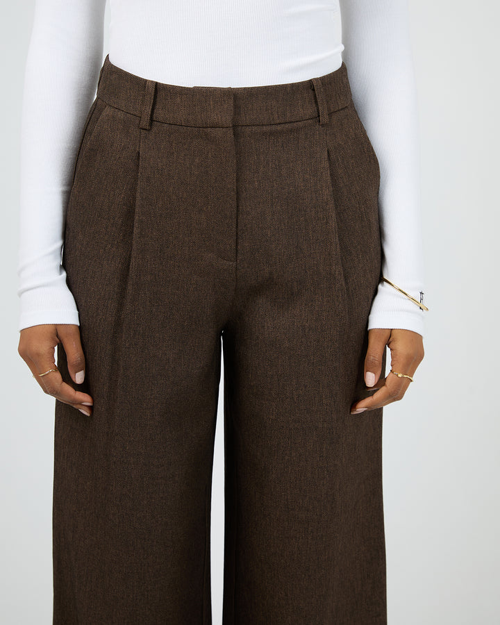 Romy Wide Leg Pant Brown