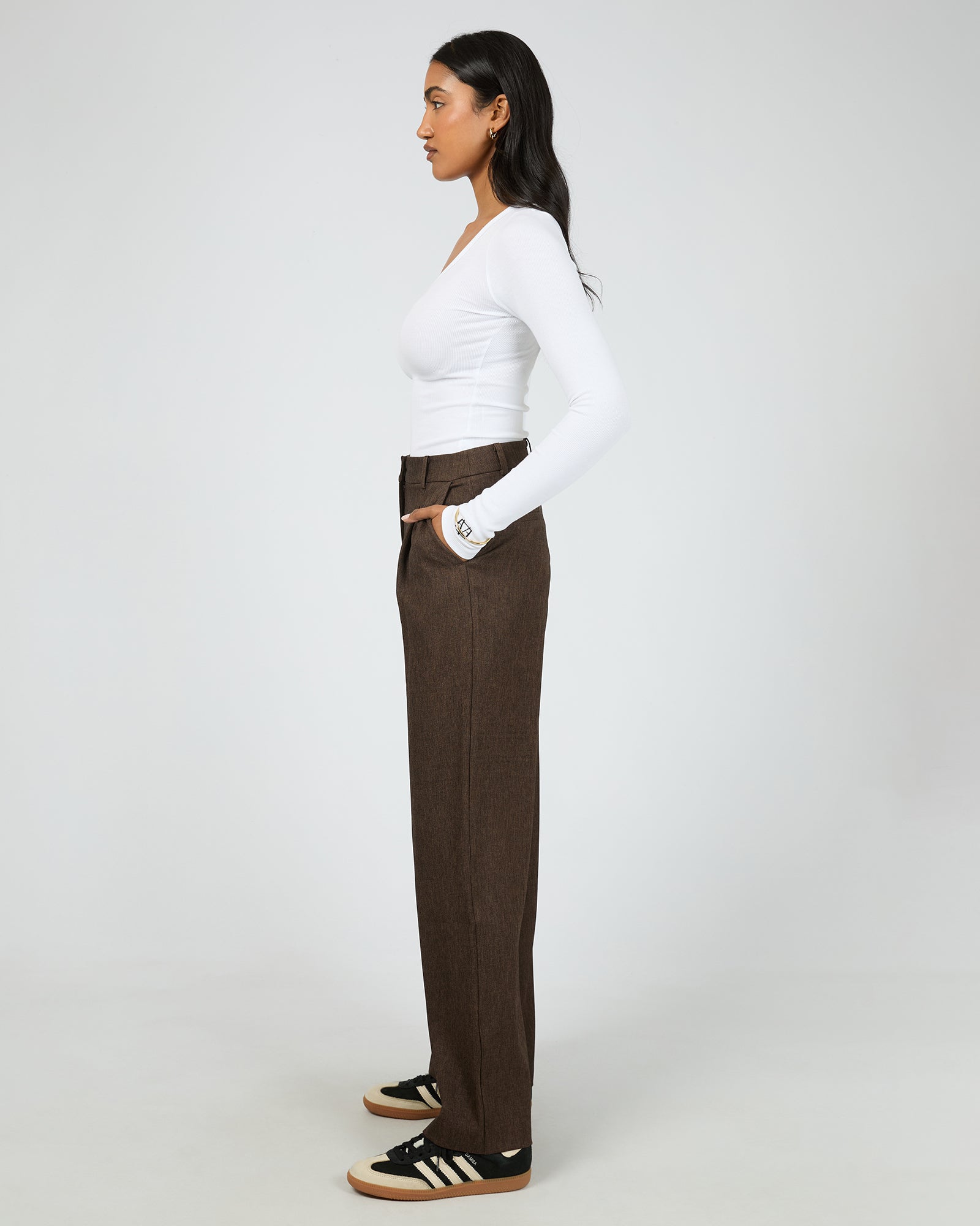 Romy Wide Leg Pant Brown – All About Eve Clothing