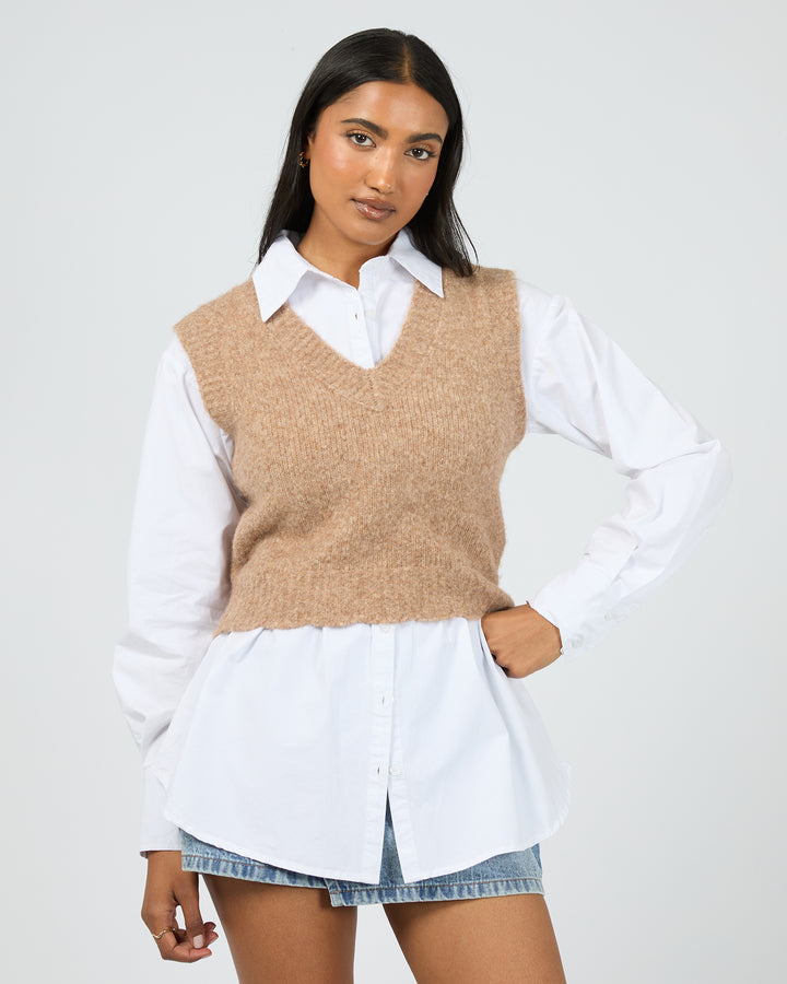 Leah Knit Vest Oat