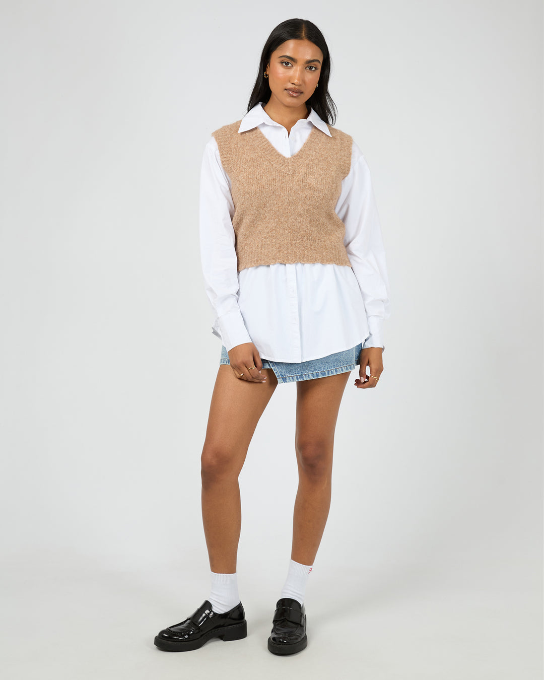Leah Knit Vest Oat
