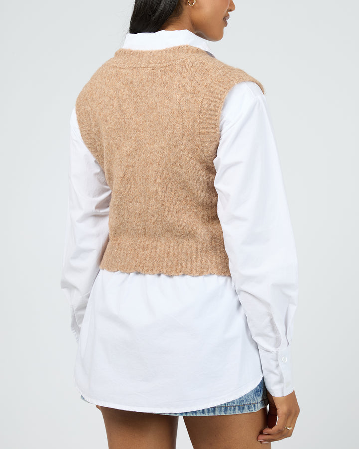Leah Knit Vest Oat