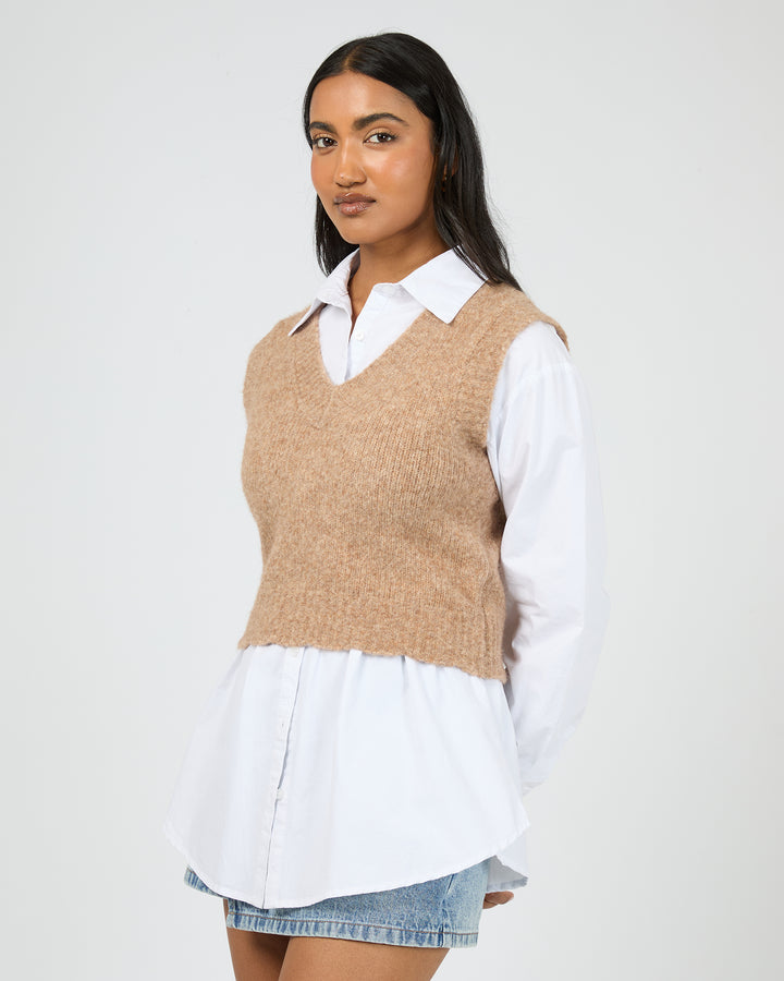 Leah Knit Vest Oat