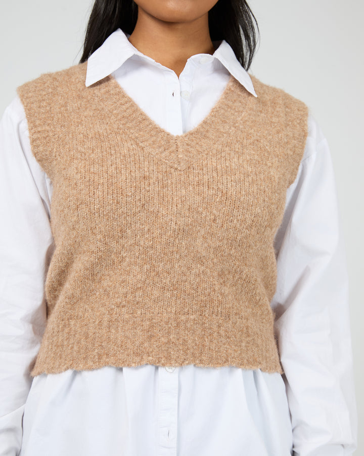 Leah Knit Vest Oat