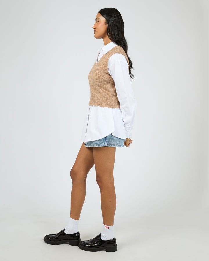 Leah Knit Vest Oat
