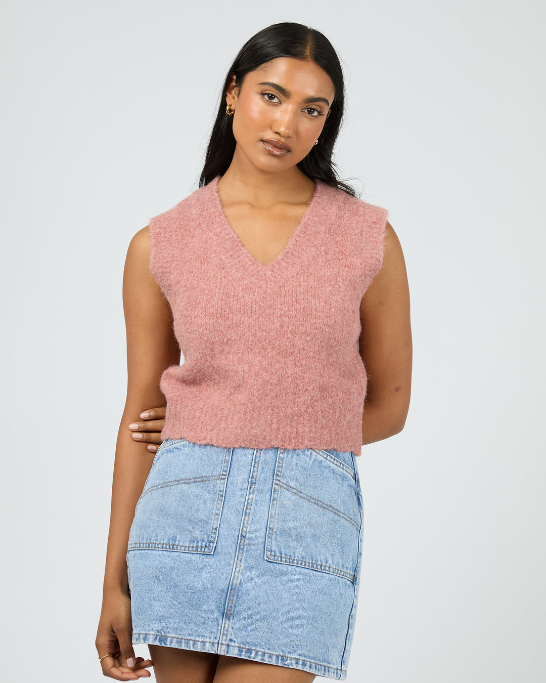 Leah Knit Vest Quartz Pink