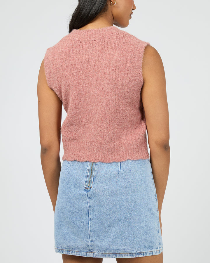 Leah Knit Vest Quartz Pink
