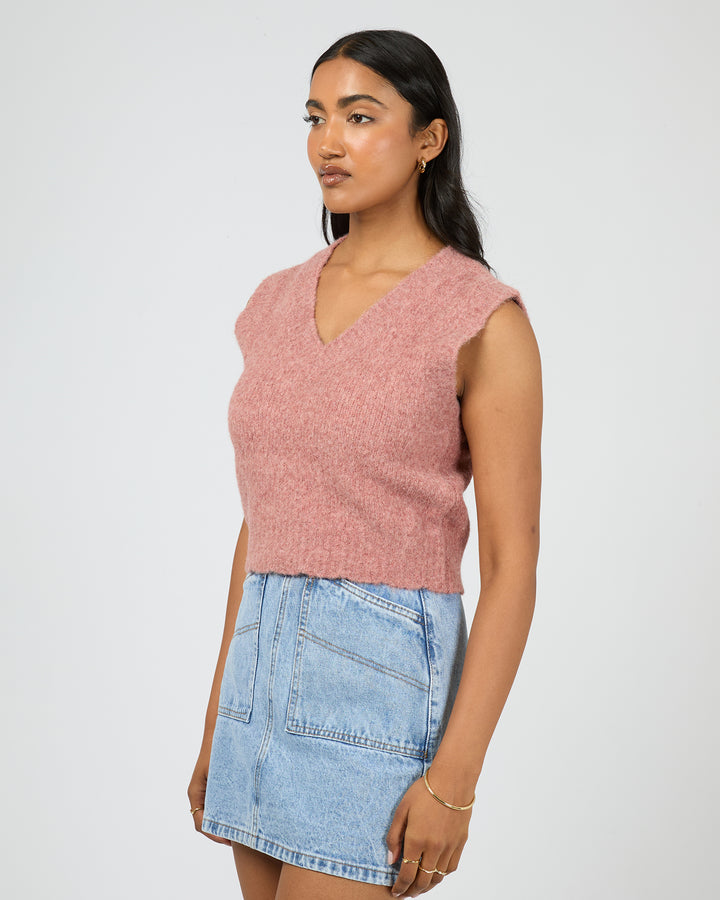 Leah Knit Vest Quartz Pink