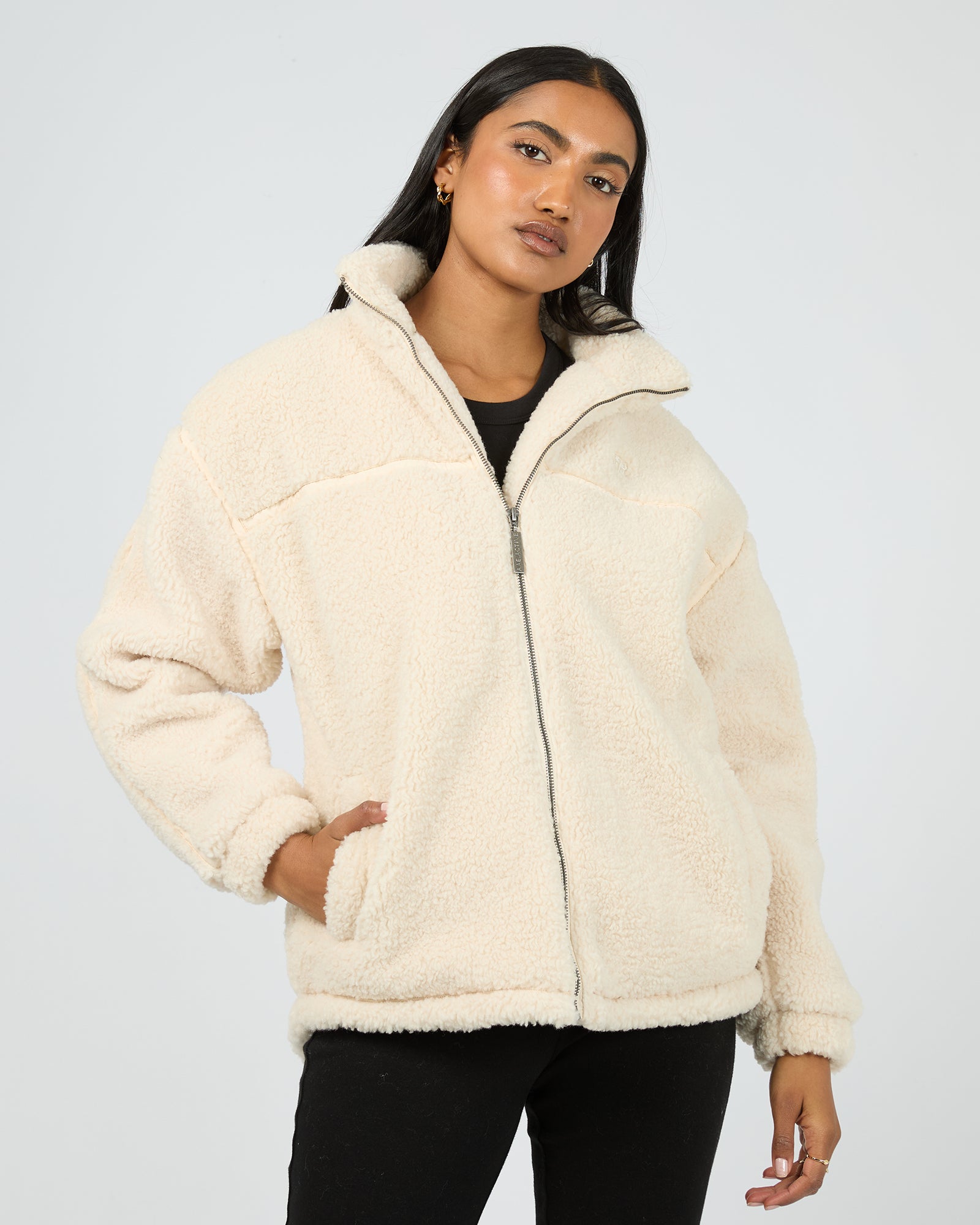Newport Zip Thru Teddy Natural – All About Eve Clothing