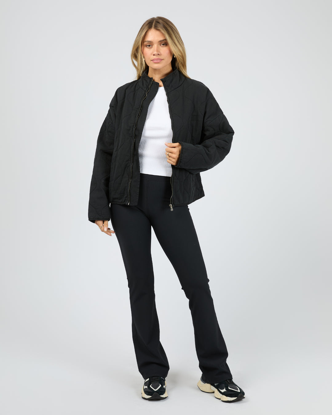 Pasadena Quilted Jacket Washed Black