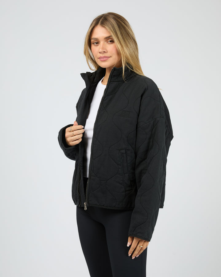 Pasadena Quilted Jacket Washed Black