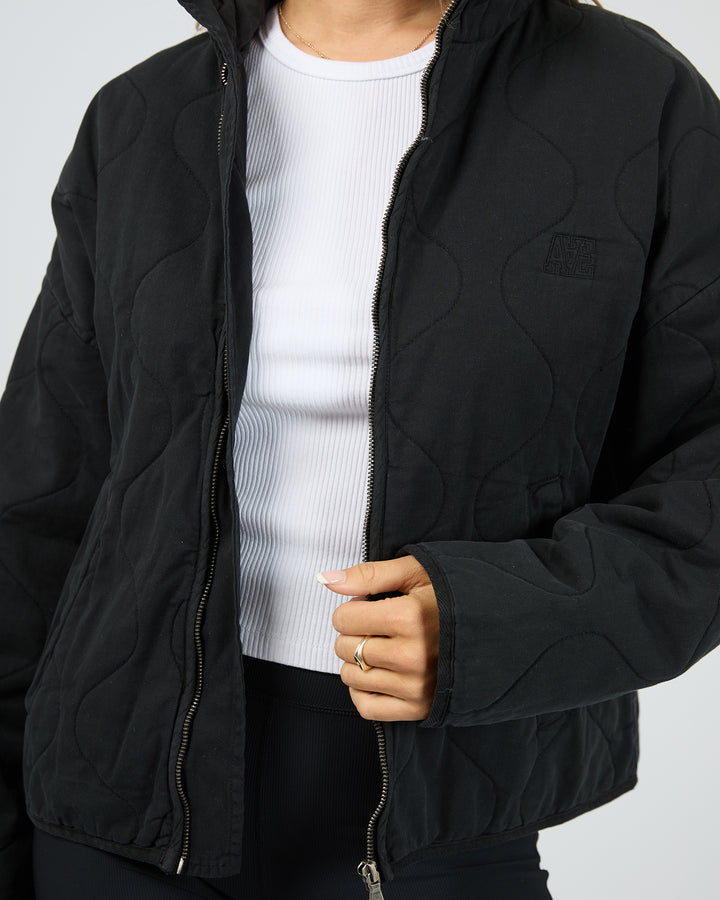Pasadena Quilted Jacket Washed Black