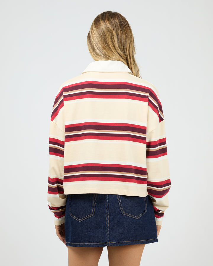 Addison Rugby Top Berry/ White Stripe