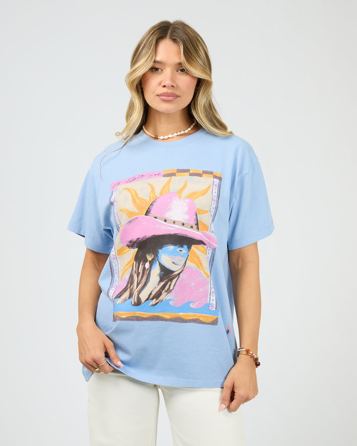 Calamity Sun Relaxed Tee Light Blue