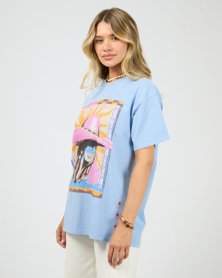 Calamity Sun Relaxed Tee Light Blue