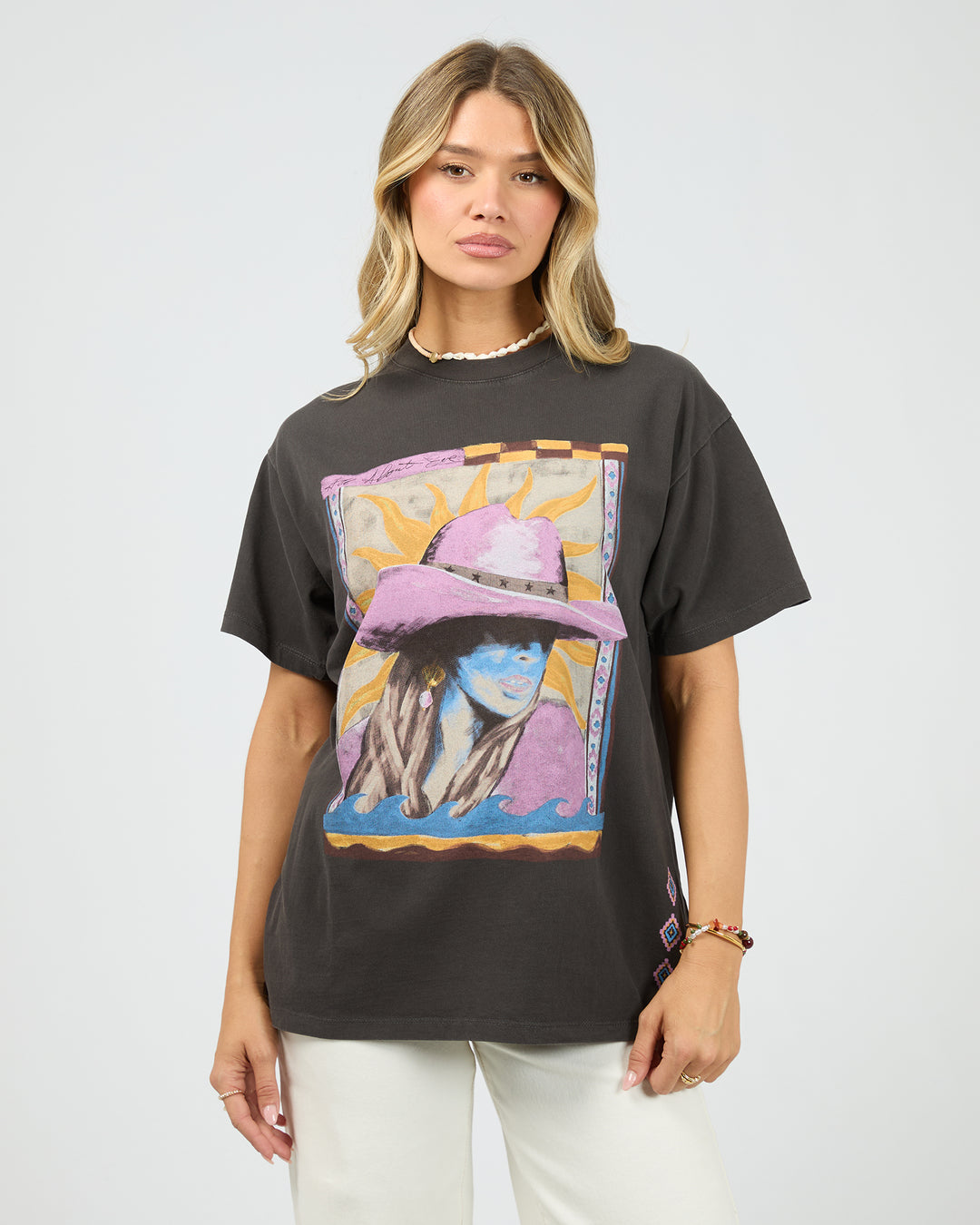 Calamity Sun Relaxed Tee Washed Black