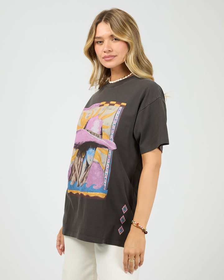 Calamity Sun Relaxed Tee Washed Black