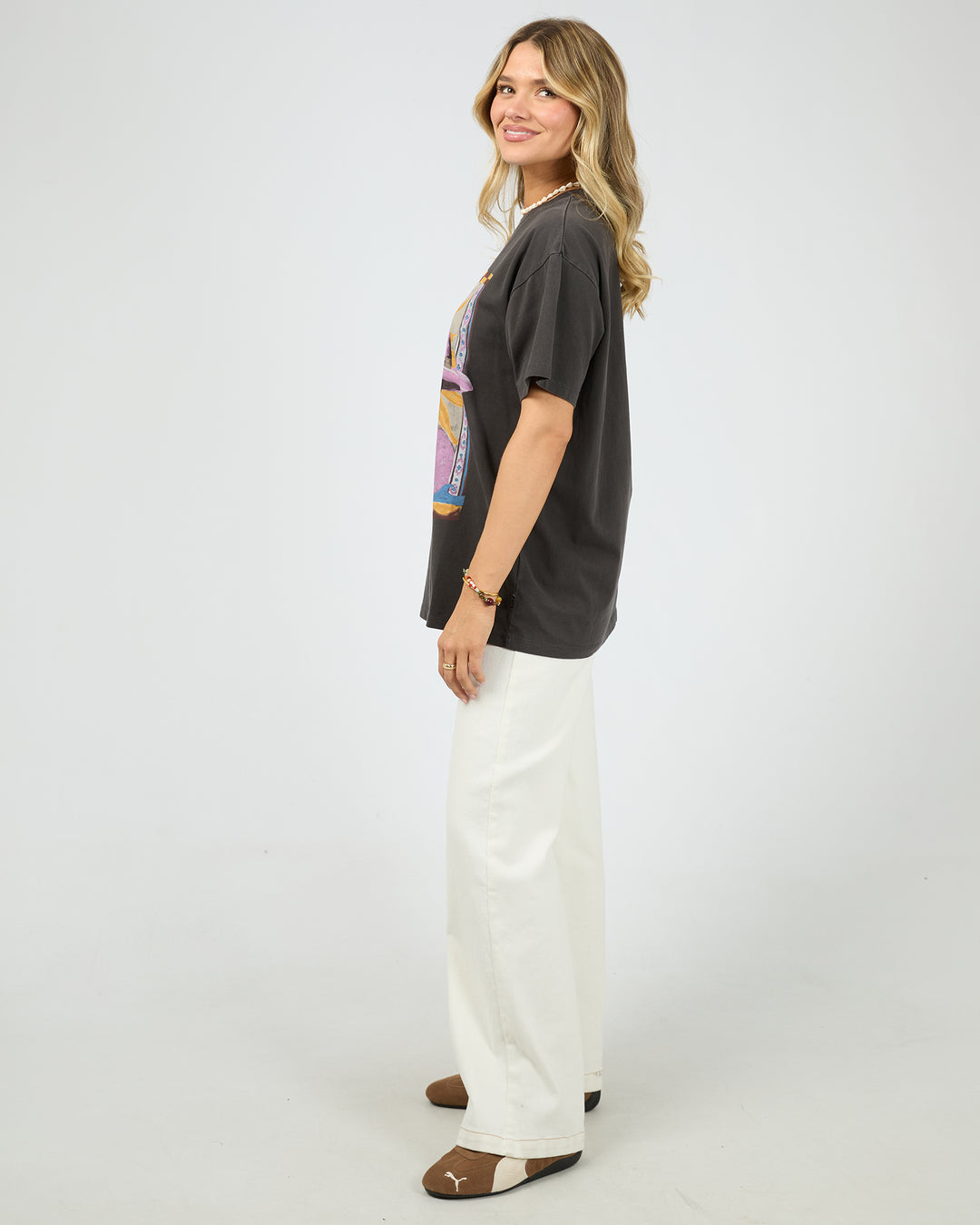 Calamity Sun Relaxed Tee Washed Black