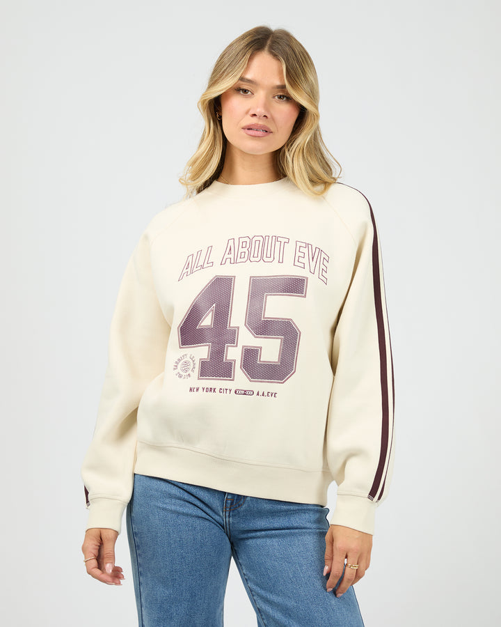 College Contrast Raglan Crew Vanilla