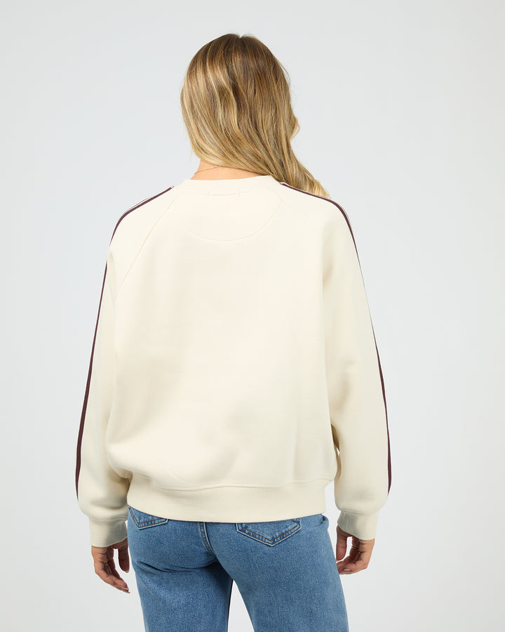 College Contrast Raglan Crew Vanilla