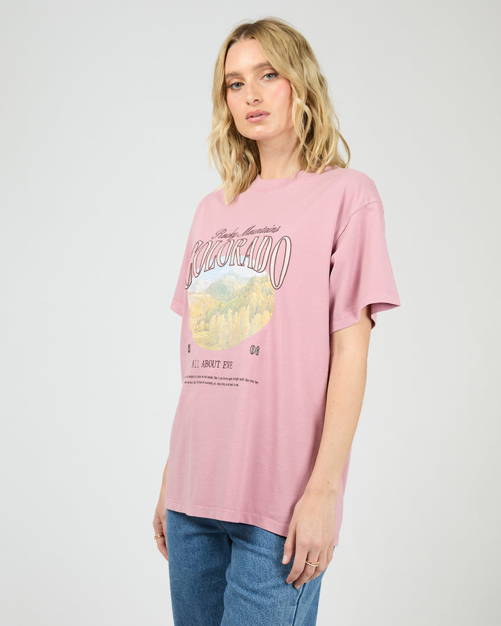 Rocky Mountains Relaxed Tee Quartz Pink