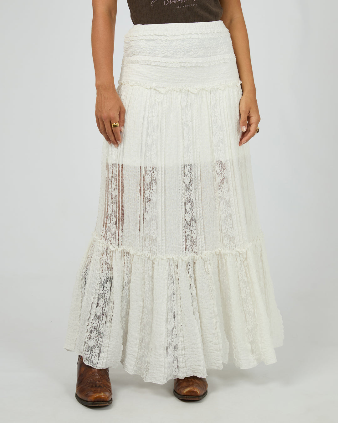 Jessie Maxi Skirt Vintage White
