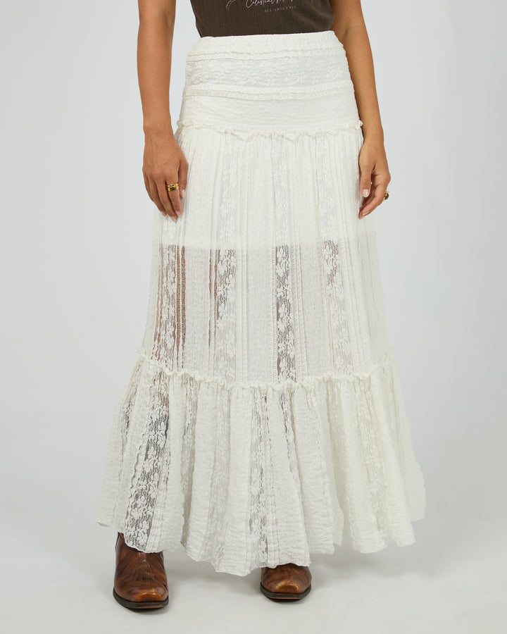Jessie Maxi Skirt Vintage White