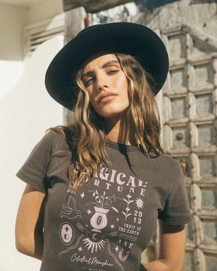 Fortune Baby Tee Brown