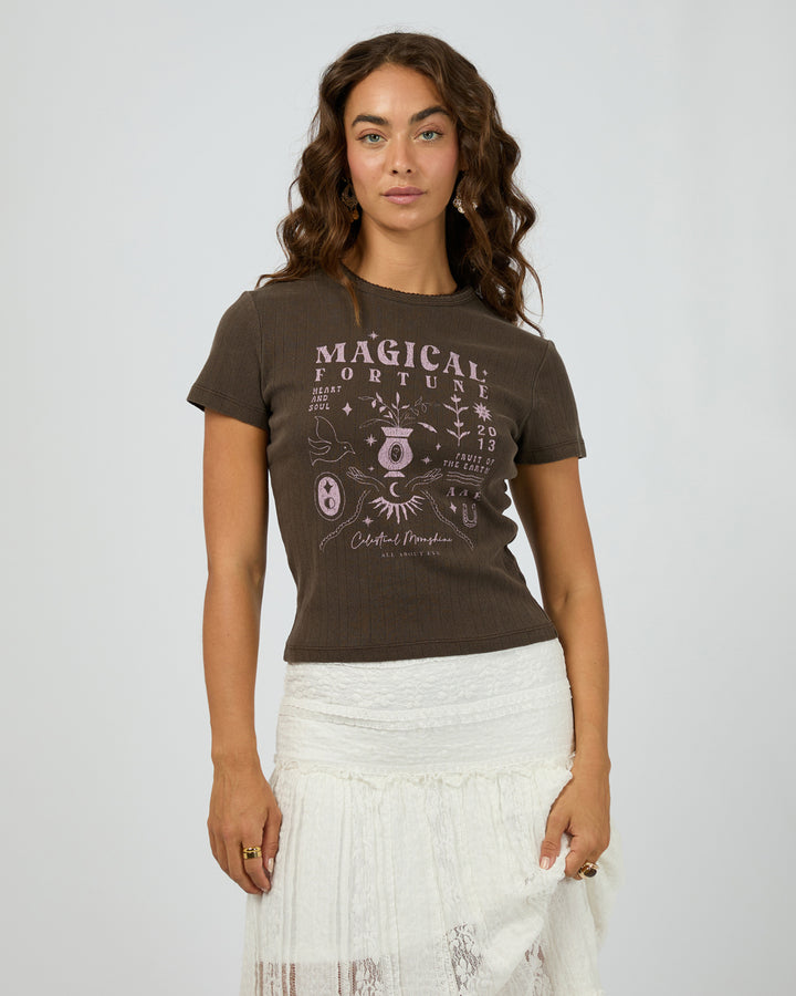Fortune Baby Tee Brown