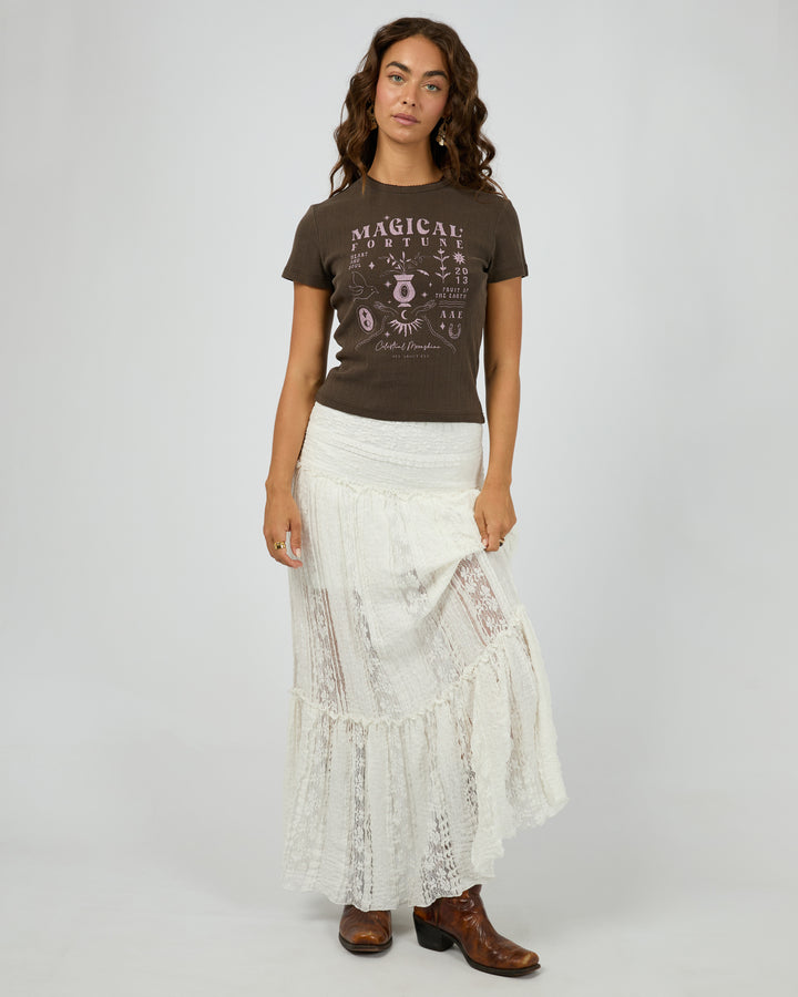 Fortune Baby Tee Brown