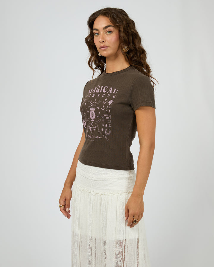Fortune Baby Tee Brown
