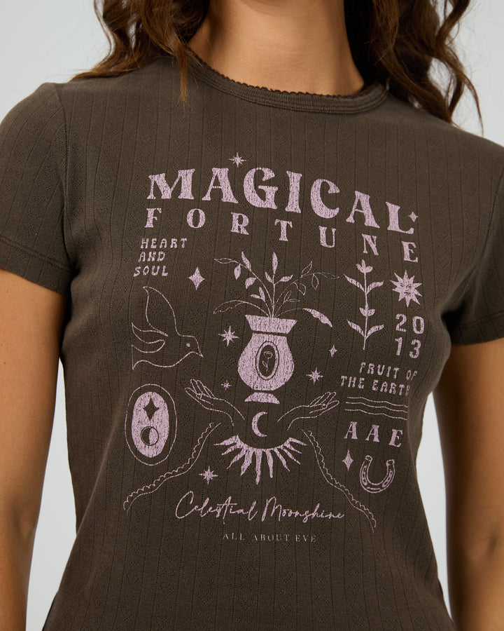 Fortune Baby Tee Brown