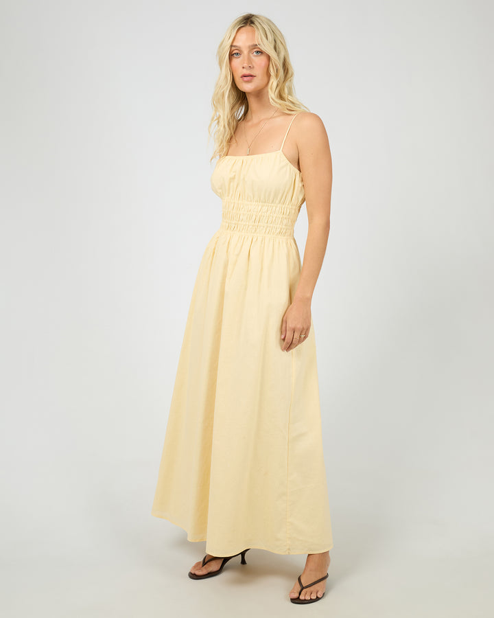 Alessa Linen Maxi Dress Yellow