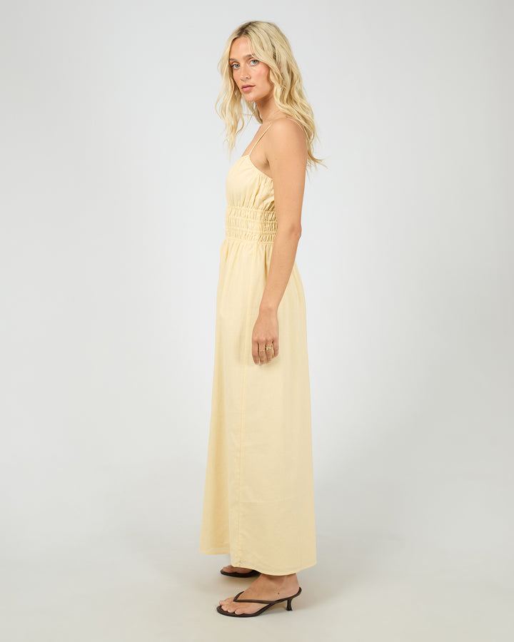 Alessa Linen Maxi Dress Yellow