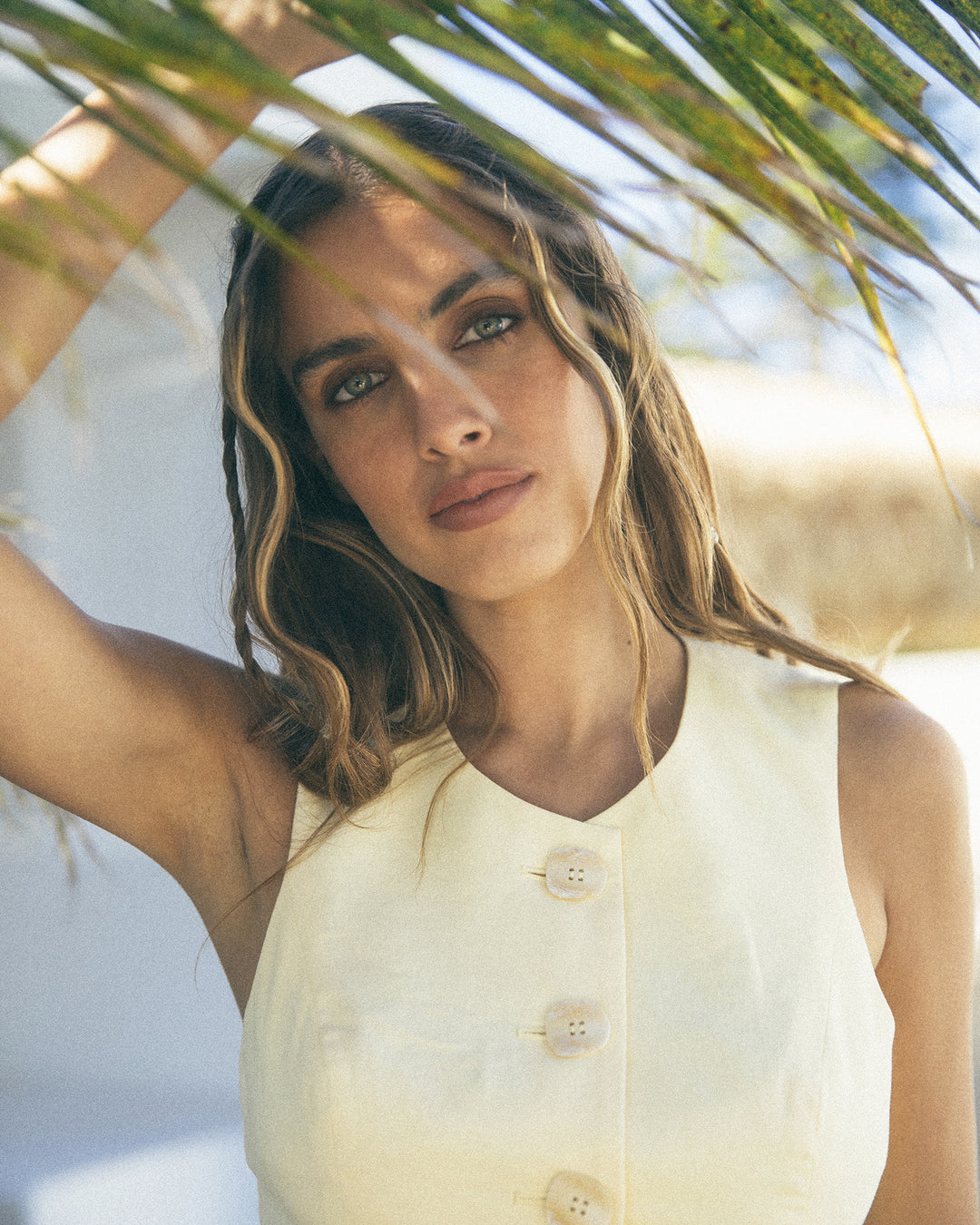 Alessa Linen Vest Yellow
