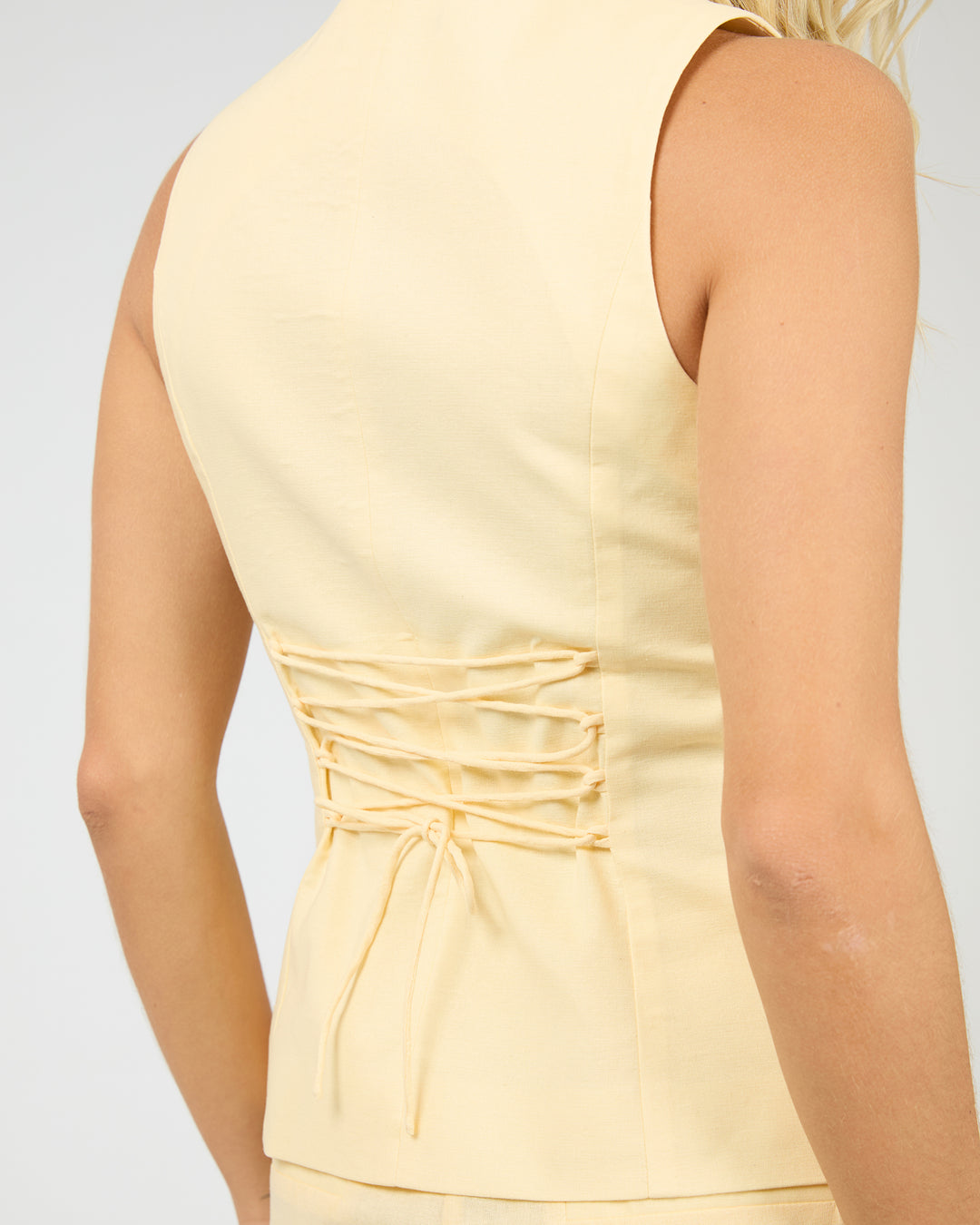 Alessa Linen Vest Yellow