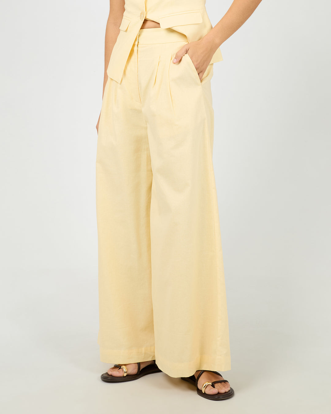 Alessa Linen Pant Yellow