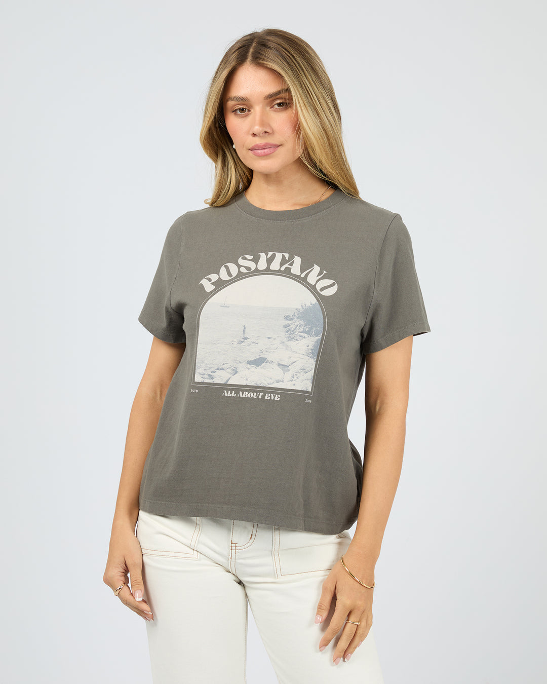 Positano Regular Tee Charcoal